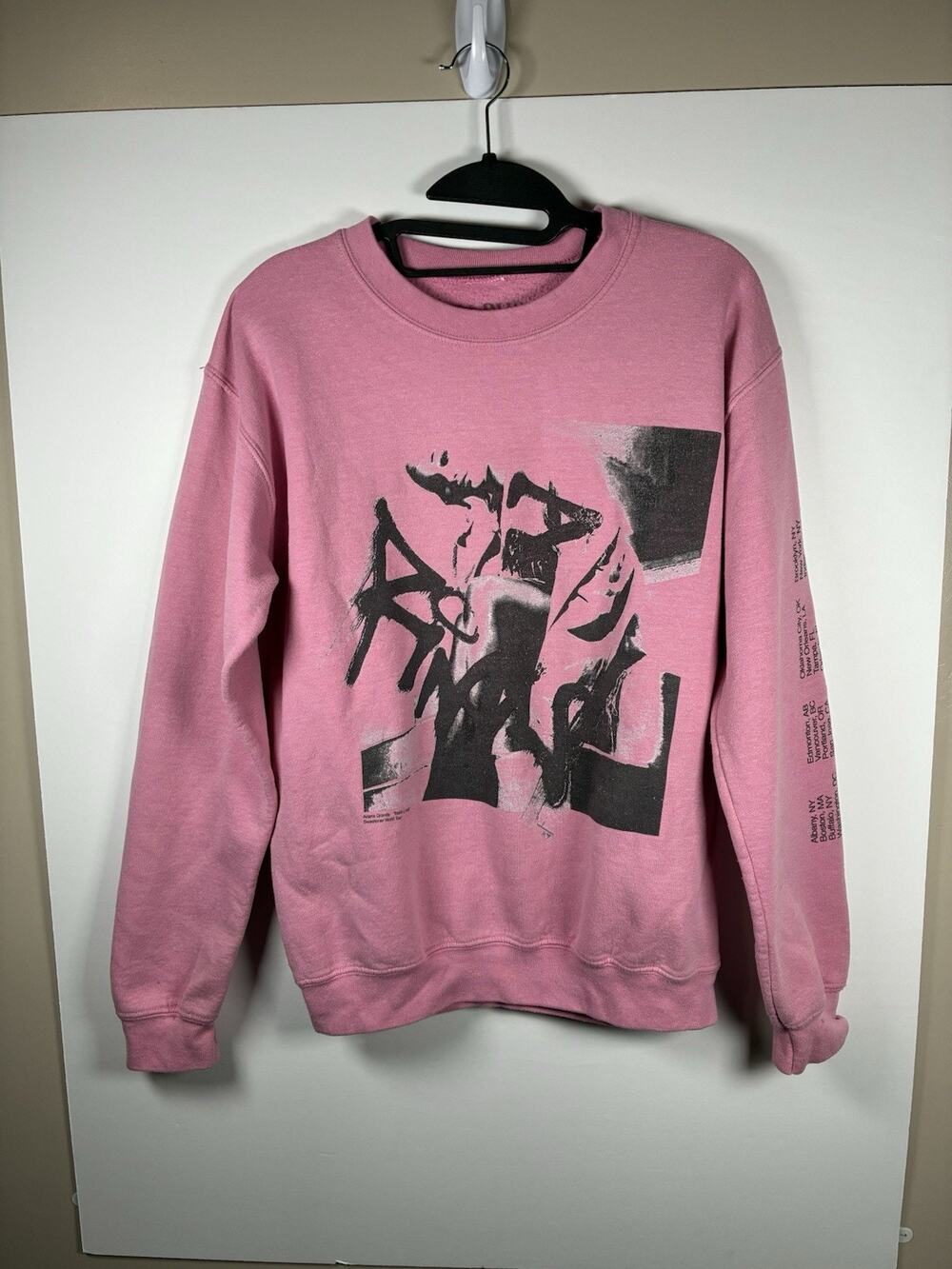 Ariana Grande Sweetener World Tour S Pink Sweatshirt Thank U Next Merch Tour